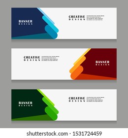 set of abstract geometric banner design for web template with minimalist modern style in vector illustration