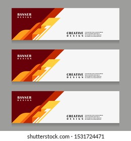 set of abstract geometric banner design for web template with minimalist modern style in vector illustration