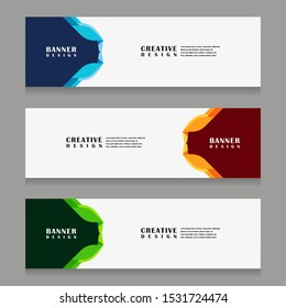 set of abstract geometric banner design for web template with minimalist modern style in vector illustration