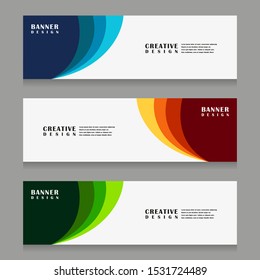 set of abstract geometric banner design for web template with minimalist modern style in vector illustration