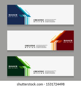 set of abstract geometric banner design for web template with minimalist modern style in vector illustration