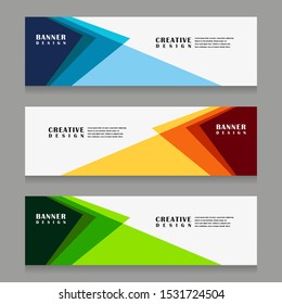 set of abstract geometric banner design for web template with minimalist modern style in vector illustration