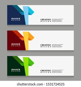 set of abstract geometric banner design for web template with minimalist modern style in vector illustration