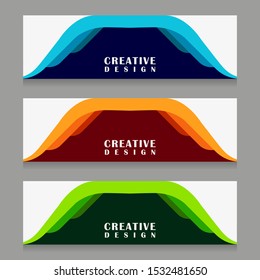 set of abstract geometric banner design for web template with minimalist modern style in vector illustration