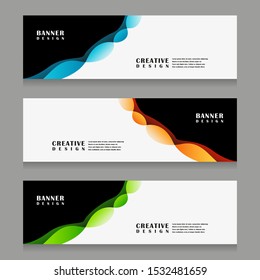 set of abstract geometric banner design for web template with minimalist modern style in vector illustration