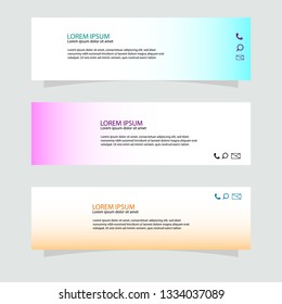 Set of abstract geometric banner template in gradient color style.  Banner template for website, header, footer, brochure, ads, advertising vector illustration eps 10