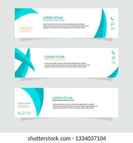 Set of abstract geometric banner template in blue white gradient color. Banner template for website, header, footer, brochure, ads, advertising vector illustration eps 10