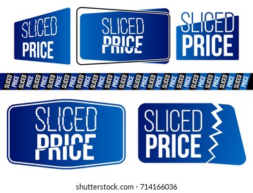 set of abstract geometric banners. cut off price, discounts, sliced