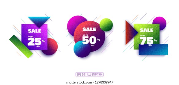 Set of abstract geometric banners. Liquid shapes background elements. Templates for banner, brochure, book cover, booklet design. Vector illustration.