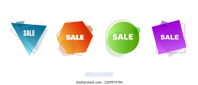 Set of abstract geometric banners. Liquid shapes background elements. Templates for banner, brochure, book cover, booklet design. Vector illustration.