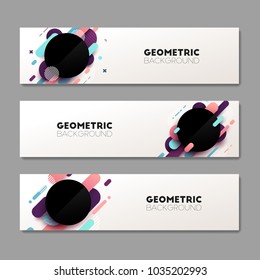 Set of abstract geometric banners. Vector illustration.