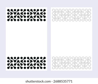 Conjunto de pontos de círculo conectados líquidos pretos geométricos abstratos. Transição metaball padrão, Morphing blob Vetor elementos para design moderno, cartão, embalagem, branding, convite, papel de parede, fundo