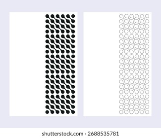 Conjunto de pontos de círculo conectados líquidos pretos geométricos abstratos. Transição metaball padrão, Morphing blob Vetor elementos para design moderno, cartão, embalagem, branding, convite, papel de parede, fundo