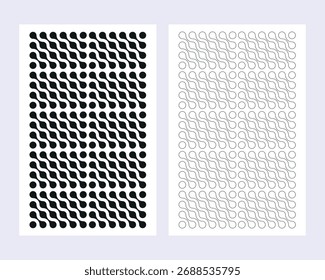 Conjunto de pontos de círculo conectados líquidos pretos geométricos abstratos. Transição metaball padrão, Morphing blob Vetor elementos para design moderno, cartão, embalagem, branding, convite, papel de parede, fundo