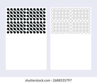 Conjunto de pontos de círculo conectados líquidos pretos geométricos abstratos. Transição metaball padrão, Morphing blob Vetor elementos para design moderno, cartão, embalagem, branding, convite, papel de parede, fundo