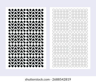 Conjunto de puntos de círculo conectados geométricos abstractos líquidos negros. Patrón metaball de la transición, Elementos del Vector de la mancha de Morphing para el diseño moderno, tarjeta, empaquetado, marca, invitación, Fondo de pantalla, fondo