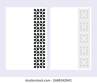 Set of abstract geometric black liquid connected circle dots. Transition metaball pattern, Morphing blob Vector elements for modern design, card, packaging, branding, invitation, wallpaper, background