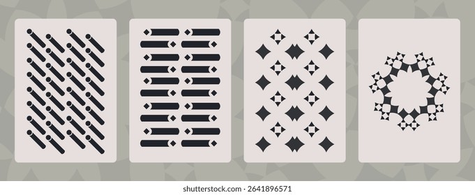 Set of Abstract Geometric Black and White 