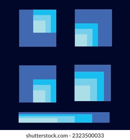 Set abstract geometric blue growing arrow evolution future logo