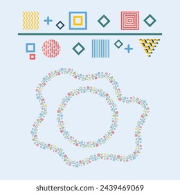 Set abstract geometric border, ornament