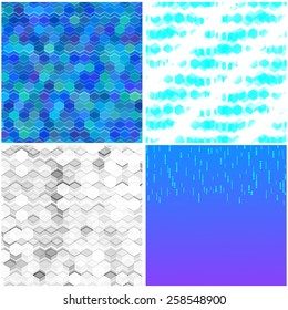 Set of Abstract Geometric Bright Backgrounds. Web Design Vector.