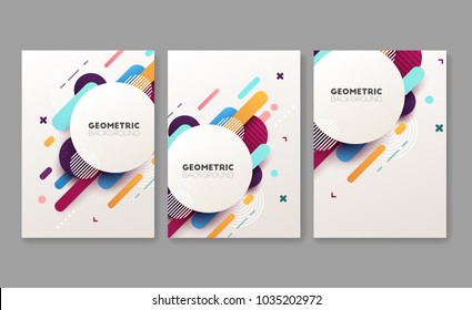 Set of abstract geometric brochures. Vector illustration.