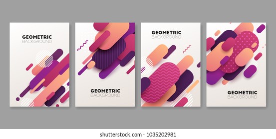 Set of abstract geometric brochures. Vector illustration.