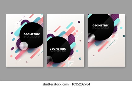 Set of abstract geometric brochures. Vector illustration.