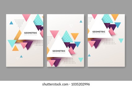 Set of abstract geometric brochures. Vector illustration.