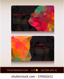 Set of abstract geometric business card
