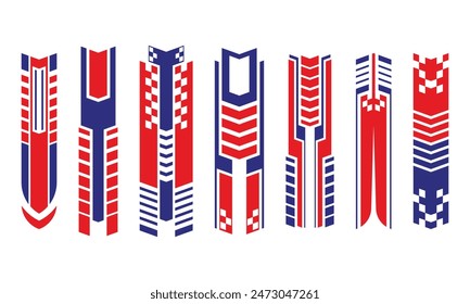 Set of abstract geometric car wrap racing decals