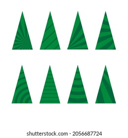 set of abstract geometric christmas trees