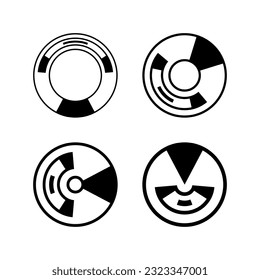 Set of Abstract Geometric Circle Black and White Design Elements. Vector Art.