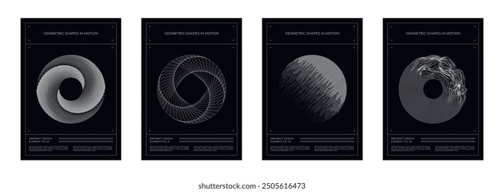 Conjunto de fondos de forma de círculo geométrico abstracto. Elementos de diseño de Vector para Web, flyer, póster, papelería, App.