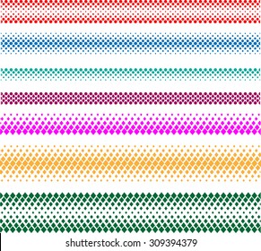 Set of Abstract Geometric Circle and Squares Borders . Vector Halftone dots 