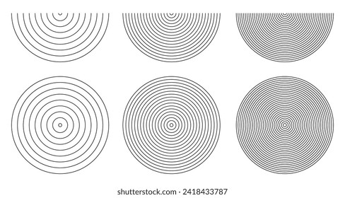 Set abstract geometric decorative element boho shapes circle and arch