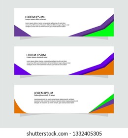 Set of Abstract geometric design banner web template. Simple minimalist Banner flyer design template for header, backdrop, background, advertising - vector illustration
