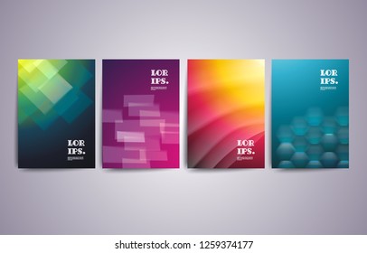 Set of abstract geometric  design  for brochure, banner, flyer and poster. 