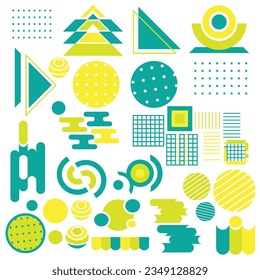 Set of abstract geometric design elements