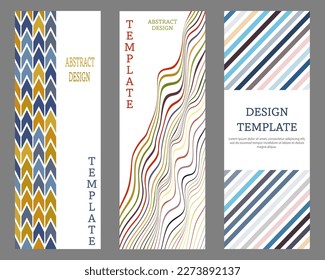 A set of abstract geometric design layouts. The idea for title pages, covers, books, brochures, flyers, posters, booklets. Template for interior and decoration ideas. Simple style