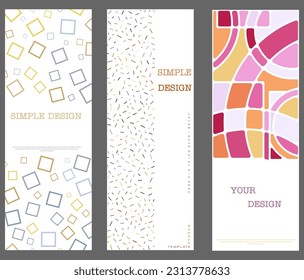 A set of abstract geometric design layouts. The idea for title pages, covers, books, brochures, flyers, posters, booklets. Template for interior and decoration ideas. Simple style