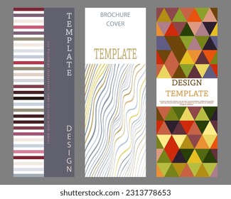 A set of abstract geometric design layouts. The idea for title pages, covers, books, brochures, flyers, posters, booklets. Template for interior and decoration ideas. Simple style