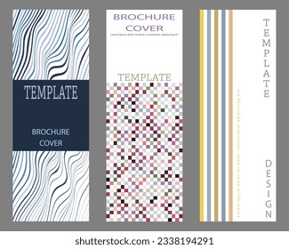 A set of abstract geometric design layouts. The idea for title pages, covers, books, brochures, flyers, posters, booklets. Template for interior and decoration ideas. Simple style
