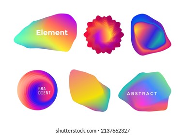 Set of Abstract geometric design shapes. Gradient Vector form for text copy space, banners, posters or flyers.