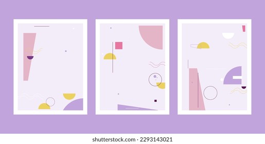 Set of abstract geometric drawn covers