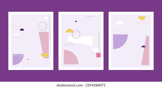 Set of abstract geometric drawn covers