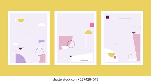 Conjunto de cubiertas dibujadas geométricas abstractas