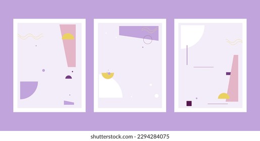 Set of abstract geometric drawn covers