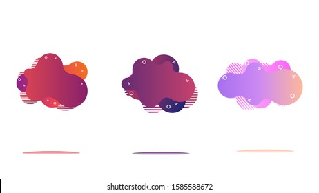 Set of abstract geometric elements. Dynamic liquid background. Gradient abstract banners shapes. Template for the design of a logo, flyer or presentation
