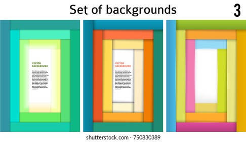 Set Abstract geometric frame border background. Design elements for cover page magazine, business flyer or poster. Gorgeous graphic pattern frame borders. Vector illustration eps 10